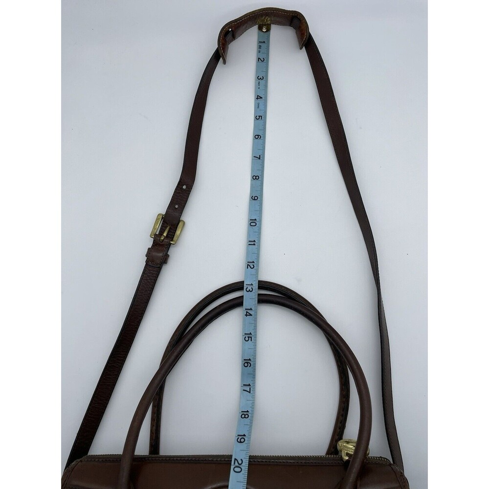 Dooney & Bourke All Weather Leather Boston Satchel Bag Taupe Burnt Cedar Vtg 80s - Picture 13 of 16